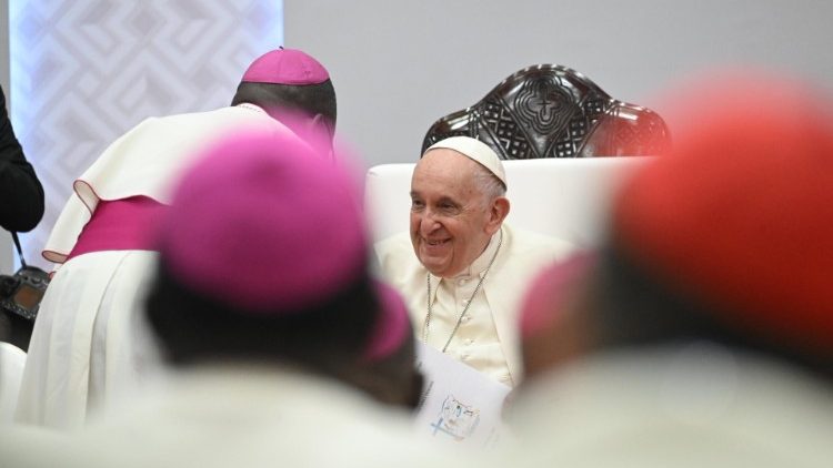 Папа Франциск на встрече с епископатом ДРК (Киншаса, 3 февраля 2023 г. )