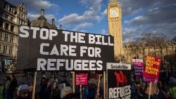 Une manifestation à Londres contre la loi migratoire, le 27 mars 2023.