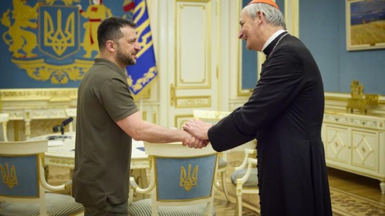 الكاردينال ماتيو زوبي يلتقي في كييف الرئيس الأوكراني فلودومير زيلنسكي ٦ حزيران يونيو ٢٠٢٣