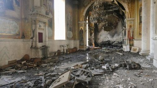 A Catedral da Transfiguração atingida em Odessa