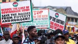 Mass protest in Lagos against the removal of fuel subsidies and high cost of living
