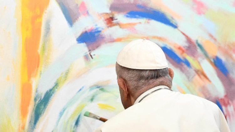 A pápa utolsó ecsetvonása a Scholas-falfestményen