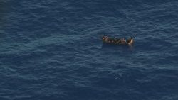 The boat carrying the four survivors off the coast of Lampedusa