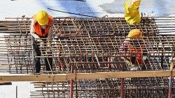 Obreros en una obra de construcción