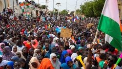Manifestation pour le maintien de la junte militaire au pouvoir à Niamey.  
