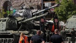 Wystawa zdobycznego rosyjskiego sprzętu wojskowego w Kijowie, 22 sierpnia 2023 r.