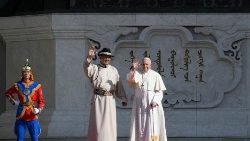 Papież z prezydentem Mongolii