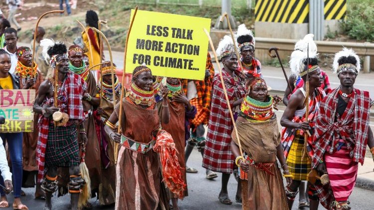 Demonstranten aus der Region Turkana bei einem Klimamarsch durch Nairobi im September letzten Jahres