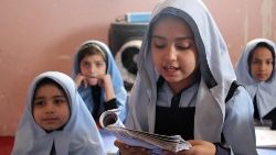Afghan schoolgirls on the eve of UNESCO Literacy day