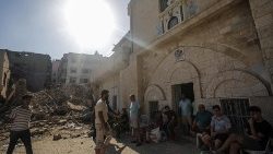 空爆により施設の一部が破壊され、18人が死亡した、ガザ地区のギリシャ正教会、聖ポルフィリウス教会