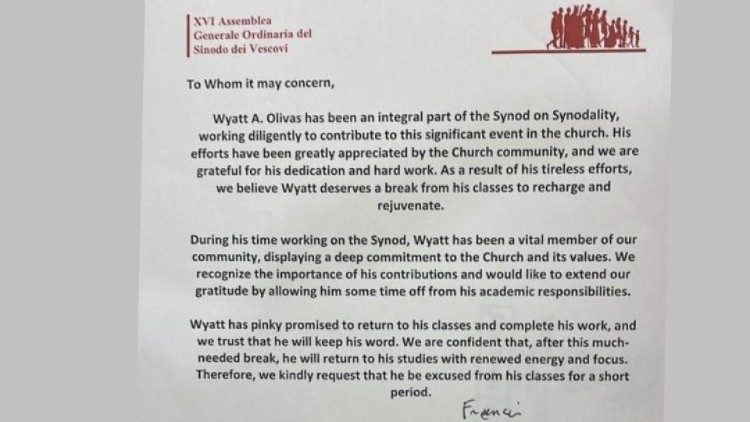 Die Entschuldigung für Wyatt - unterschrieben von Papst Franziskus