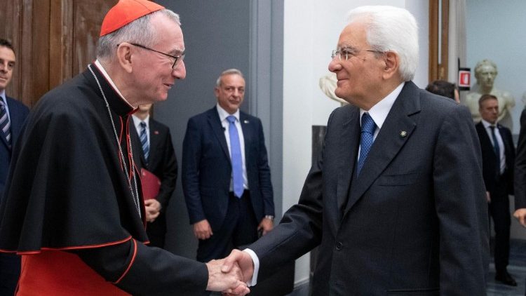 L'incontro tra il cardinale Parolin e il presidente Mattarella in Campidoglio