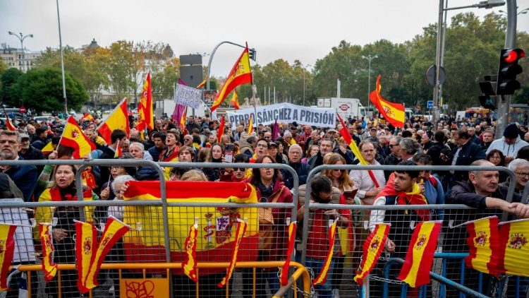 Demonstranten in Madrid am Mittwoch