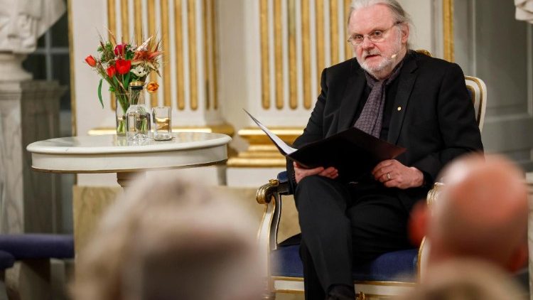 Il Nobel Jon Fosse a Stoccolma (7 dicembre 2023)