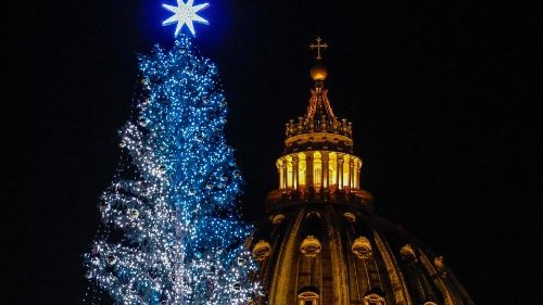 Invigning av krubban och julgranen på Petersplatsen
