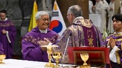 Snímka zo slávenia Eucharistie v Ríme pri príležitosti 60. výročia kórejsko-vatikánskych vzťahov (11: dec. 2023)