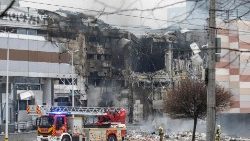 Ucrania, edificiso destruidos después de los últimos bombardeos de fin de año.