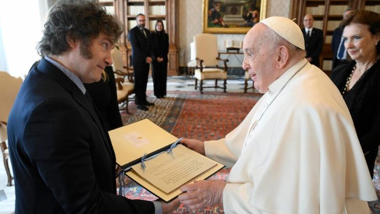El Papa ha recibido esta mañana al señor Javier Milei, Presidente de Argentina