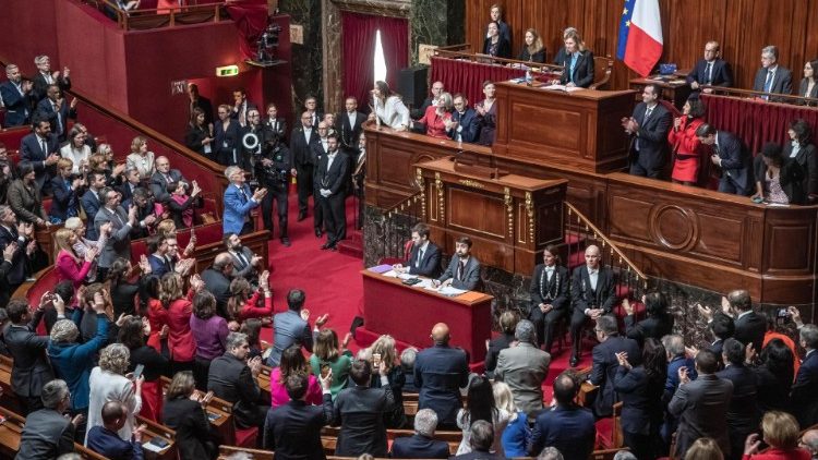Die Sitzung beider Kammern des Parlaments in Versailles