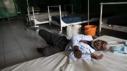Un patient dans un hôpital haïtien. 