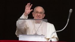 Pope Francis leads the Regina Coeli prayer in Vatican City