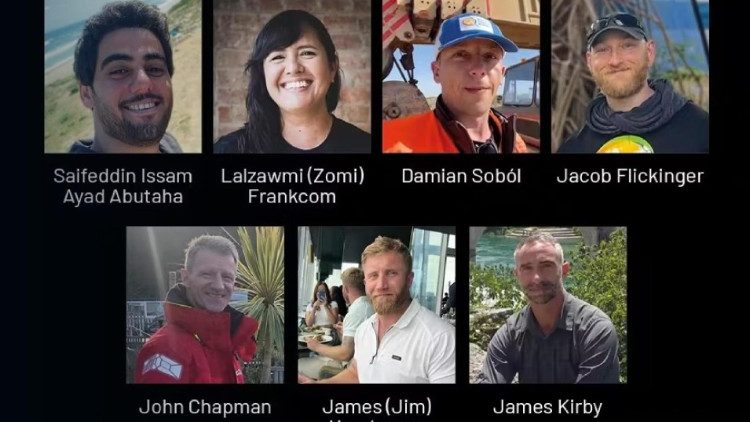 Los siete trabajadores humanitarios asesinado en Gaza