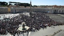Pope Francis leads Regina Coeli prayer at the Vatican