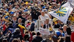 教皇フランシスコとイタリアのカトリックアクションとの集い　2024年4月25日　バチカン・聖ペトロ広場