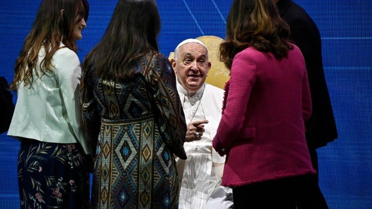 Pope Francis with participants in the conference