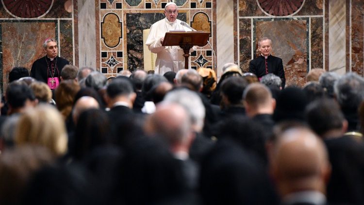 教皇フランシスコと駐バチカン外交団との新年の出会い　2019年1月7日