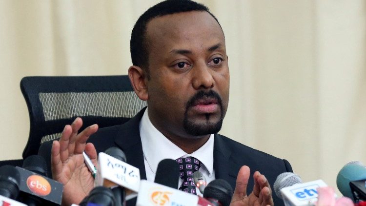 File photo: Ethiopia’s Prime Minister, Abiy Ahmed addresses a news conference in his office, Addis Ababa.