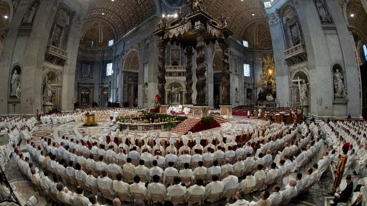 教宗方濟各2019年聖週四主持祝聖聖油彌撒