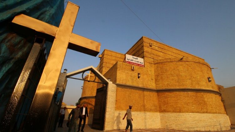Inauguration d'une église restaurée à Bassorah, Irak, le 16 juin 2019.