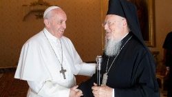 Pope Francis with Patriarch Bartholomew on September 17, 2019