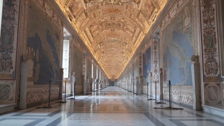 A corridor inside the Vatican Museums