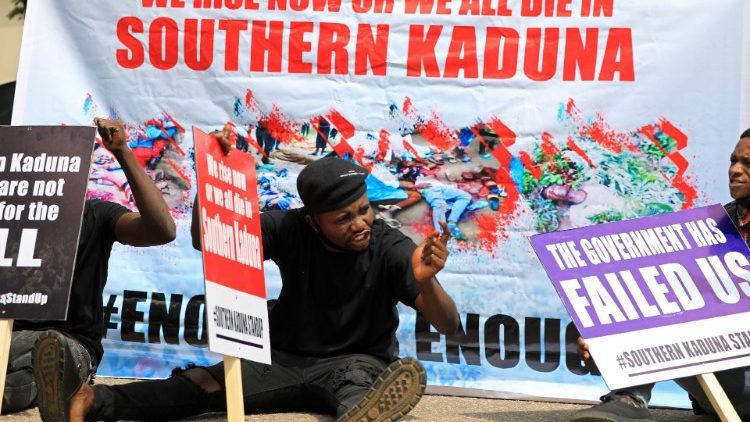 Protest against incessant killings in southern Kaduna and insecurities in Nigeria, in Abuja, 15 August