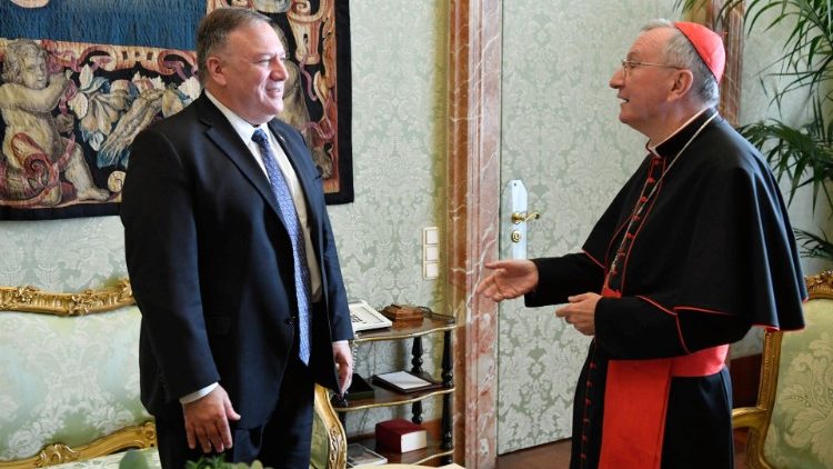 Mike Pompeo i möte med statsekreterare kardinal Pietro Parolin