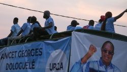 Wahlkampf in Zentralafrika: Unterstützer des Präsidentschaftskandidaten Anicet-Georges Dologuele in Bangui