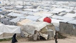 Camp de déplacés au nord d'Alep le 20 janvier 2022