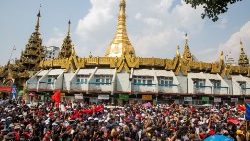 미얀마 쿠데타에 반대하는 시위