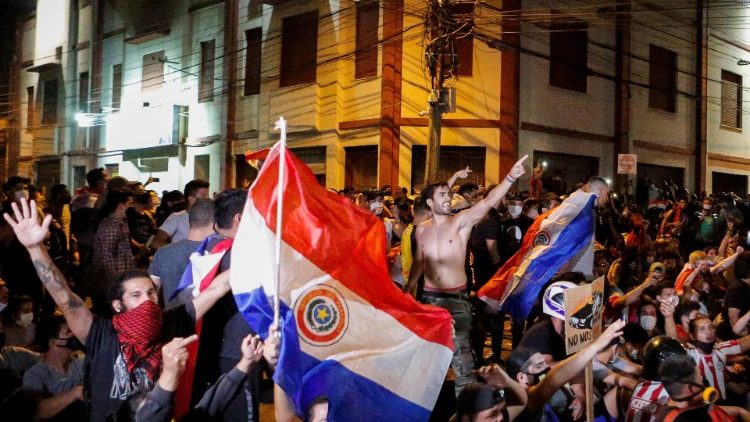 Paraguaj: Záber z protestov