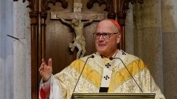 Le cardinal Timothy Dolan, archevêque de New York, en la cathédrale saint-Patrick de New York (États-Unis), le 4 avril 2021. 