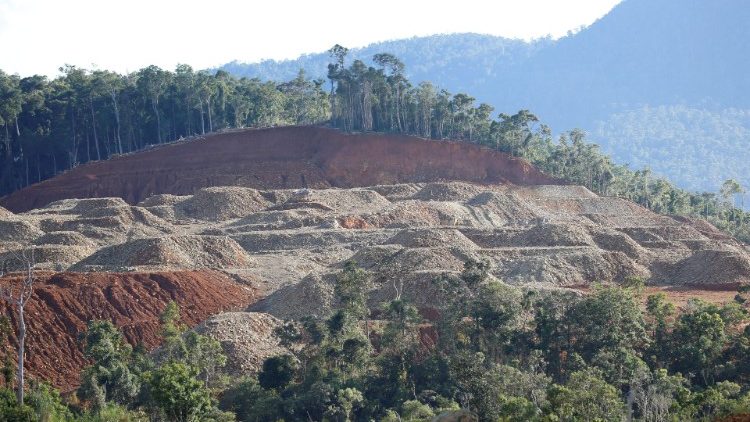 A view of nickel ore stockpiles in Sta Cruz Zambales, in the Philippines