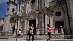 Devant la cathédrale de La Havane, en juillet 2021