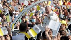 Папа Францішак падчас візіту ў Славакію