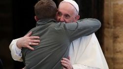 Pope Francis in Assisi during a visit ahead of the World Day of the Poor