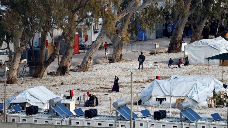 A view of the Mavrovouni camp for refugees and migrants, Lesbos, Greece