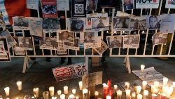 Vigilia de una protesta por periodistas asesinados en México.