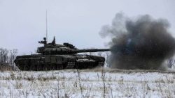 Russian troops take part in military exercises the Leningrad Region