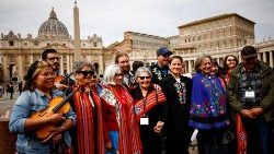 Representatives of the Métis Nation after meeting with Pope Francis on Monday 28 March 2022